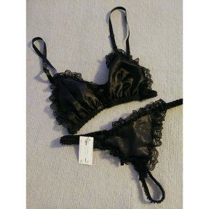 Jacquard Minor Creations Bra And G String Set Small Says One Size NEW